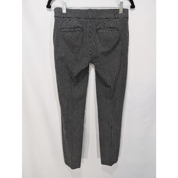 Banana Republic Sloan Fit Windowpane Ankle Pants Black White Size 0 - Picture 5 of 8